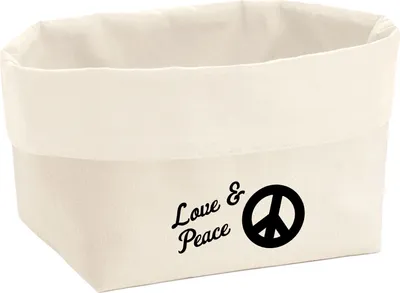 Produktbild von Huuraa Organizer Love & Peace 8 Liter Large Canvas Baumwolle Utensilo Geschenkidee
