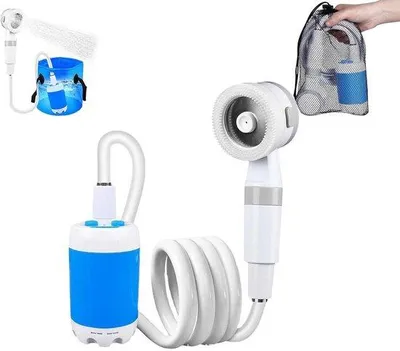 Obrázek produktu pro Přenosná, úsporná a dobíjecí venkovní sprchová hlavice pro kempování, turistiku, cestování a do auta.