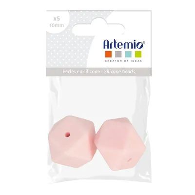 Immagine prodotto di Perle di silicone esagonali x 2 - 17 mm - rosa in polvere