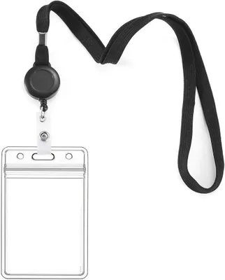 Produktbild von INF Transparente Ausweishüllen mit Umhängeband, 2er-Pack Transparent