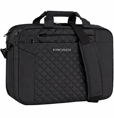 Produktbild von Business 17 Zoll Laptoptasche - Wasserabweisend - Schaumstoffschutz - Nylon - Anti Diebstahl - RFID Blockierung - Aktentasche - Schwarz