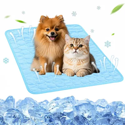 Imagen del producto de Colchoneta refrigerante para perros y gatos, autoadhesiva, lavable, tamaño S, ideal para el verano