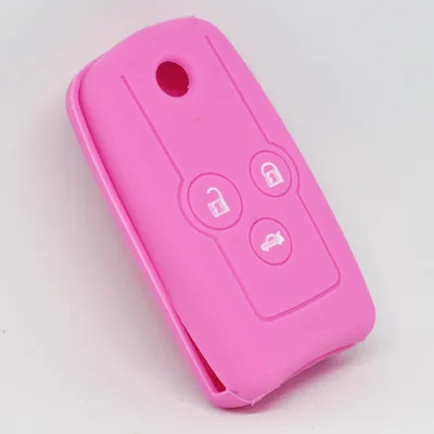Produktbild von Auto Schlüssel Hülle Silikon Schutz Cover Rosa kompatibel mit Honda Accord Jazz Civic CR-V 3 Tasten Klappschlüssel