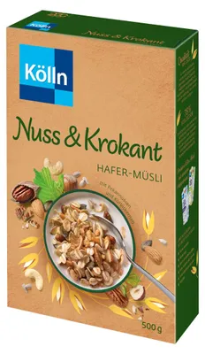 Image de Kölln Müsli noix et croquant mélange de céréales croustillantes 500g paquet de 7