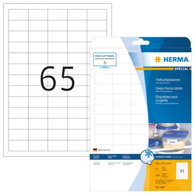 Produktbild von HERMA Tiefkühletiketten SPECIAL 38,1 x 21,2 mm weiß 1.625 Etiketten