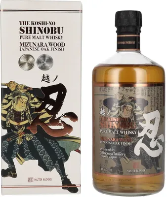 Image de The Koshi-No Shinobu Pure Malt Whisky Mizunara Oak Finish 43% Vol. 0,7l en boîte cadeau