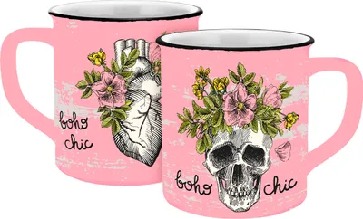 Produktbild von Tasse Skull bohochic, Emaille-Optik 400ml