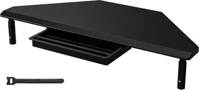 Produktbild von Monitorständer mit Schublade - ergonomische Höhenverstellung - Dreiecksdesign - platzsparend - ShopFlot