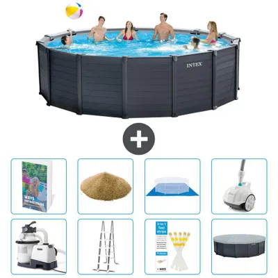 Produktbild von Graphite Panel Pool Rund - 478x124 cm - 9-teilig  S611