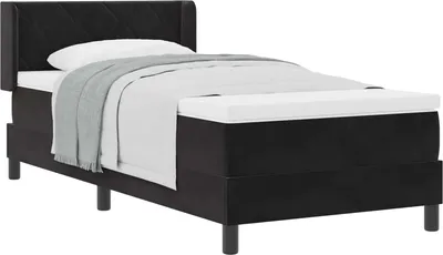 Obrázok produktu pre Posteľ s pružinovým rámom Čierny 200 x 90 cm Zamat