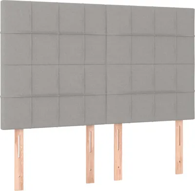 Produktbild von vidaXL Kopfteil Hellgrau 144x5x118/128 cm Stoff