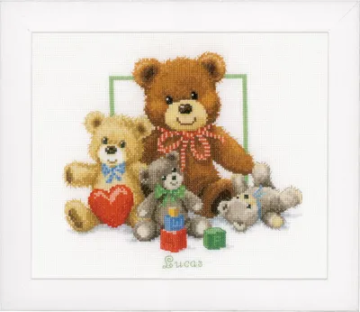 Zdjęcie produktu dla Zestaw do haftu krzyżykowego Vervaco "Cuddly bears", wzór do liczenia, 25x21cm
