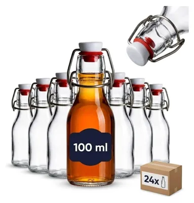Obrázek produktu pro Sada 24 skleněných lahviček o objemu 100 ml s korkovými zátkami