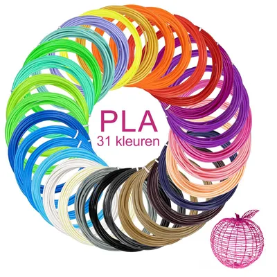 Zdjęcie produktu dla Wkład do długopisu 3D, 31 kolorów, filament PLA 1,75 mm, do druku 3D