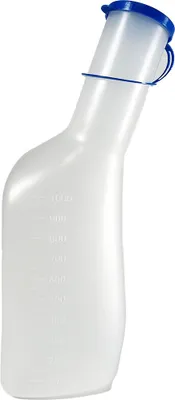 Produktbild von Urinflasche für Männer, mit dichtem Verschluss, ergonomischem Design und großem Fassungsvermögen, für bettlägerige Patienten
