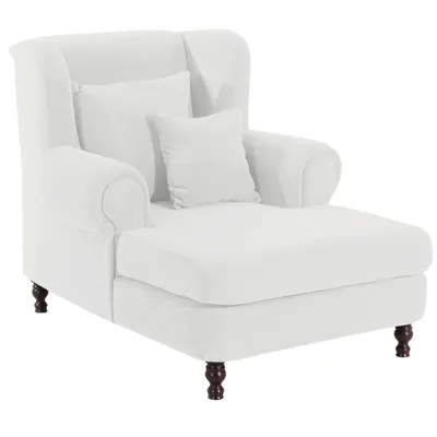 Produktbild von Max Winzer Big-Sessel inkl. 2x Zierkissen 55x55cm + 40x40cm Mareille - Velourstoff creme - Maße: 103 x 149 x 103 cm