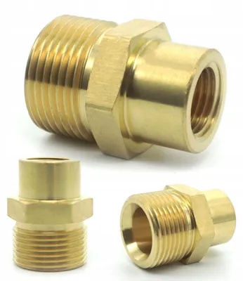 Zdjęcie produktu dla Rosfix Adapter redukcja M22 M na M14 F | Mosiężny | Do pistoletu węża myjki ciśnieniowej | Gwint M22/M14