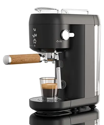 Produktbild von Espressomaschine mit Milchaufschäumer – Schwarzer Kaffeeautomat mit 20-Bar-Pumpe und 1,4-Liter-Wassertank
