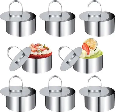 Produktbild von 8cm Edelstahl Dessert-Ringen 8Stk antihaftbeschichtet