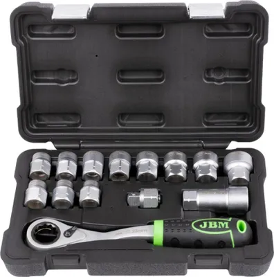 Produktbild von Jbm 1/2´´ 13-27 Mm Steckschlüssel-und Ratschensatz 14 Stücke Silber Silber One Size