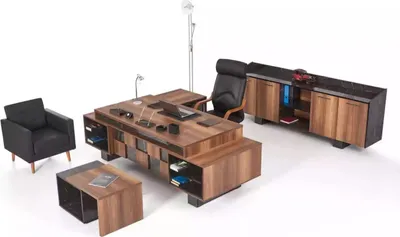 Productafbeelding van Complete kantoormeubelset: bureau voor de werkkamer, hoekbureau, kantoorkast