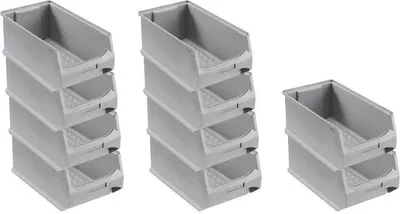 Produktbild von SparSet 10x Graue Sichtlagerbox 4.0 | HxBxT 15x20x35cm | 7,2 Liter | Sichtlagerbehälter, Sichtlagerkasten, Sichtlagerkastensortiment, Sortierbehälter