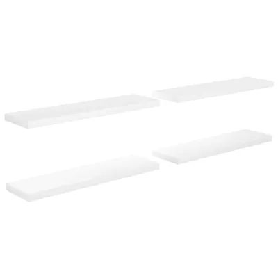 Image de vidaXL Étagères murales flottantes 4 pcs. Blanc brillant 90x23,5x3,8cm MDF