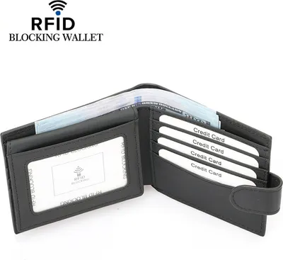 Obrázek produktu pro INF Elegantní peněženka s přezkou z pravé kůže s RFID blokováním