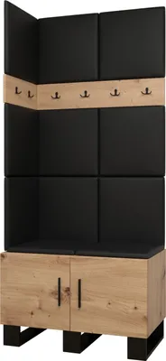 Produktbild von Garderobe ARTIN Set 11 mit gepolsterten Paneelen Industrial Design