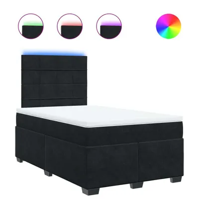 Produktbild von Boxspringbett mit Matratze Schwarz 120x190 cm Samt