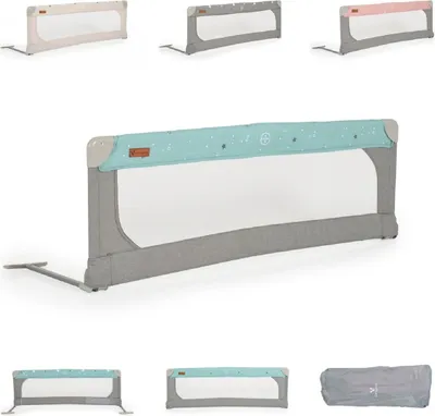 Produktbild von Cangaroo Bettschutzgitter Leinen 130 cm Bettgitter Rausfallschutz Front klappbar türkis