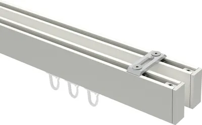 Produktbild von Interdeco Innenlaufstange / Gardinenstange mit Innenlauf Weiß, Typ Smartline Paxo (Kappe) Deckenmontage, 14x35 mm 2-läufig, 600 cm
