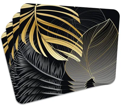 Produktbild von MG Design Set aus 4 Kork-Platzsets - Golden Nature 5 - 30 x 40 cm - hitzebeständig & abwischbar, mit Korkrückseite