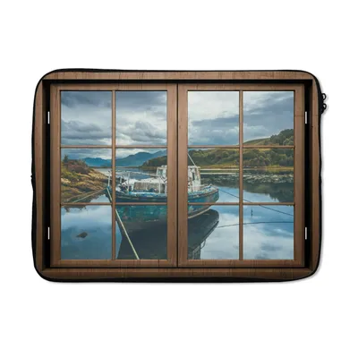 Produktbild von MuchoWow® Laptop Hülle 14 ZollAussicht - Boot - Wasser Laptoptasche - Laptoptasche - Stoßsicher - Schutzhaube