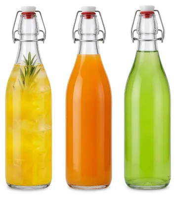 3er-Pack Glasflaschen mit Bügelverschluss 1000 ml – luftdicht