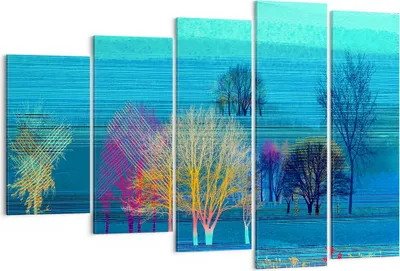 Produktbild von Bild auf Leinwand - Leinwandbild - Bäume Wiese Sommer - 150x100cm - Wand Bild - Wanddeko - Leinwanddruck - Bilder - Kunstdruck - Wanddekoration - Leinwand bilder - Wandkunst - EG150x100-4100
