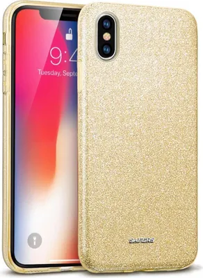 Produktbild von Conie Glitzer Schutzhülle für iPhone X / XS Hybrid Silikon Hard Case TPU Cover Hülle in Gold