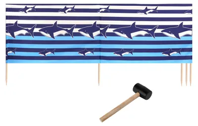 Produktbild von Ladeheid Strand Windschutz Sichtschutz LAEX001 (Streifen/Haie-1, 5 m)