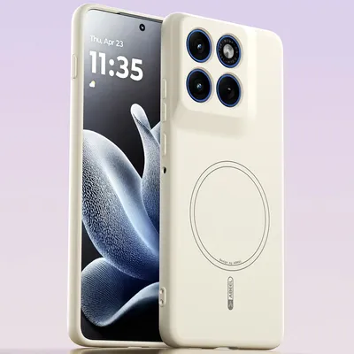 Obrázek produktu pro Magnetické pouzdro pro Motorola Edge 70, kompatibilní s MagSafe, tekutý silikon, nárazuvzdorné a odolné proti poškrábání Béžová