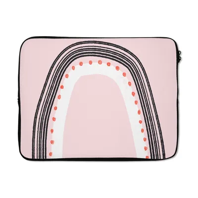 Produktbild von MuchoWow® Laptop Hülle 15 Zoll Regenbogen - Minimalismus - Rosa Laptoptasche - Laptoptasche - Sleeve - Rundum-Schutz