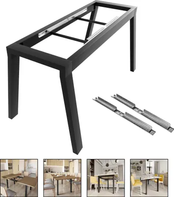 Produktbild von MetaloPro Tischgestell ausziehbar 140x70x72cm I stabil & robust, für ausziehbarer  Esstisch Tisch Esszimmer Ausziehtisch, Tischbeine Gestell Tischfüße Kufen,  Wohnzimmertisch Küchentisch ausziehbar