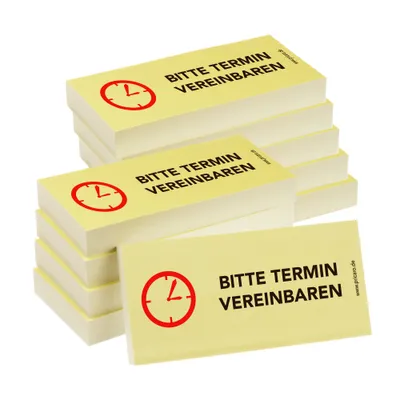 Produktbild von PRICARO Haftnotizen "Bitte Termin vereinbaren", 100 Blatt, 10 Stück