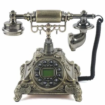 Productafbeelding van Bureau telefoon, retro design, display, bruin, nostalgie, geschikt voor op het bureau