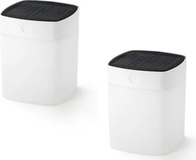 Produktbild von Solar LED Leuchte im 2er Set Weiß 3-Stufen Dimmer IP44 Terrassenbeleuchtung