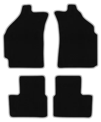 Produktbild von Fußmatten Automatten Velours Schwarz/Silber für Daewoo Matiz 1997-2007 Set 4-tlg