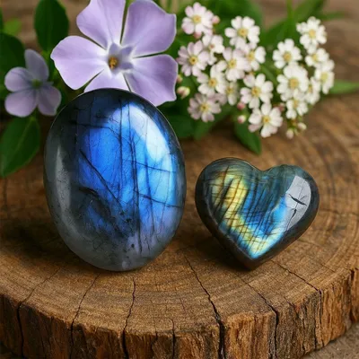 Produktbild von 1 Stück ovaler Kristallstein und 1 Stück Herzkristallstein für Wohndekoration, kreative Geschenke und Kunsthandwerksmaterialien