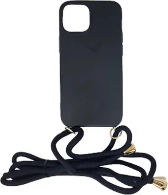 Produktbild von Jumada's - Hülle passend für iPhone 13 mini mit Stil - Schwarz - Mit Kordel - Passend für Apple iPhone 13 mini - Handyhülle - Handyhülle - iPhone-Hülle - Handyhülle - Handyhülle mit Kordel