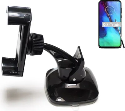 Produktbild von K-S-Trade kompakte Handy-Halterung Windschutzscheibe kompatibel mit Motorola Moto G Pro Armaturenbrett schwarz Autohalterung KFZ Halter