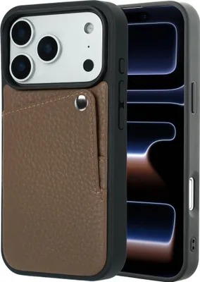 Productafbeelding van Selencia Riva Backcover met Pashouder voor de Apple iPhone 17 Pro - Mocha Brown
