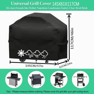 Produktbild von Grillabdeckung 1, Wasserdicht, 210D Nylon-Oxford, Für Gasgrill Bis 145X61X117 Cm